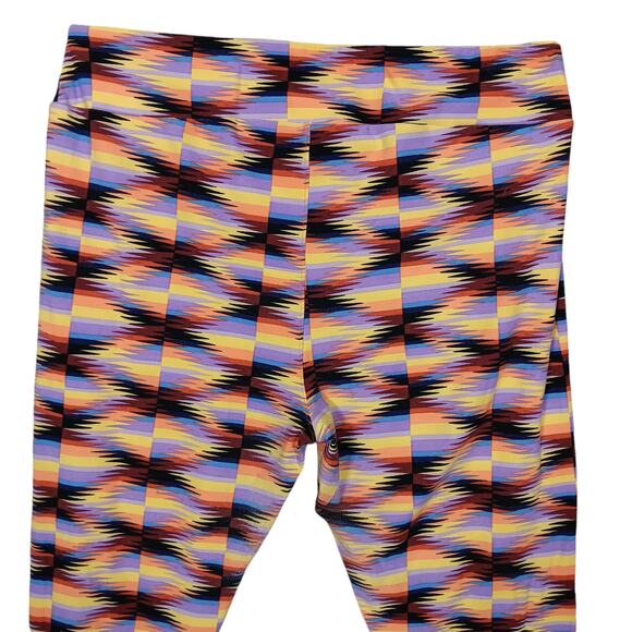 LulaRoe Navajo Print Size TC2 Black, Lilac and Orange Pull On Soft Material - Picture 2 of 8